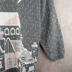 Nicolucchi Jumper Womens L Large Grey Knitted Pullover