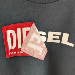 Diesel Jumper Mens Small S Black Cotton Pullover