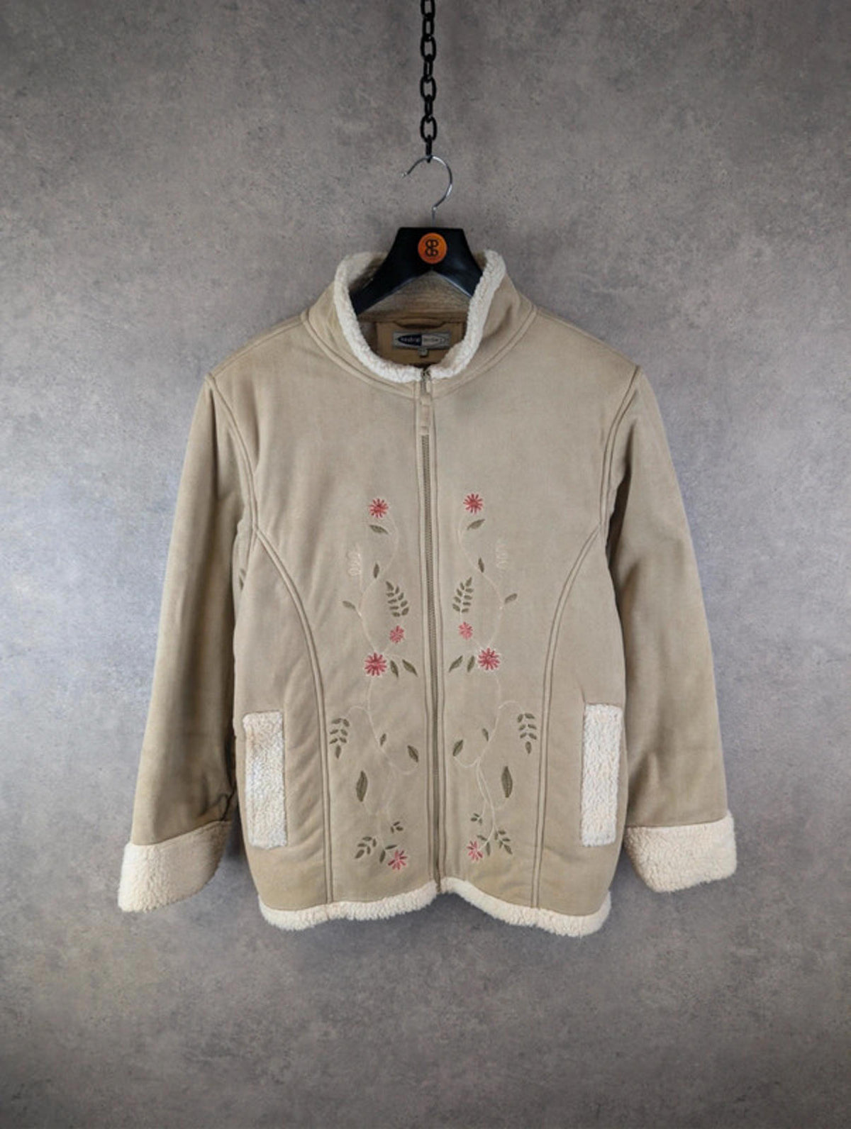 Natural Territory Jacket Womens Large L Embroidered Sherpa Floral