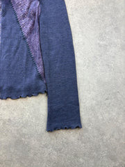 Y2K Cardigan Women’s Medium Purple Fairy Grunge Mesh Long Sleeve Boho