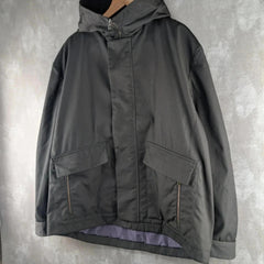 Joseph Coat Mens Large Black Hooded Full Zip Waterproof