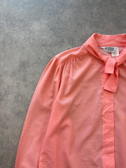 Vintage 1980s Blouse Women’s Medium Pink Pussy Bow