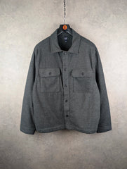 Gap Shacket Mens XL Extra Large Grey Sherpa Lined Fleece