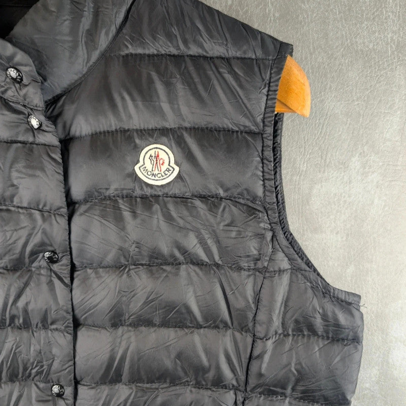 Moncler Jacket Womens XL Extra Large 5 Black Gilet Down Body Warmer
