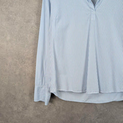 Tommy Hilfiger Shirt Womens Blouse Size 14 Blue Striped Long Sleeve
