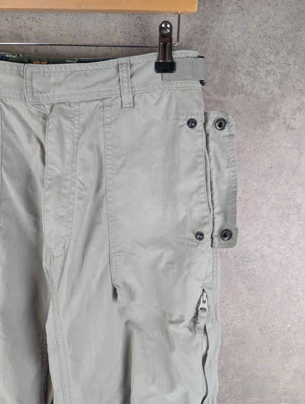 Next Trousers Mens W30 L31 Stone Y2K Gorpcore Tech Cargo