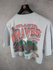 Hand Altered Cropped T-Shirt Womens Large L MLB Vintage Single Stitch T-Shirt