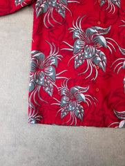 Y2K Japanese Shirt Mens Small Short Sleeve Button Up Floral Festival Skater