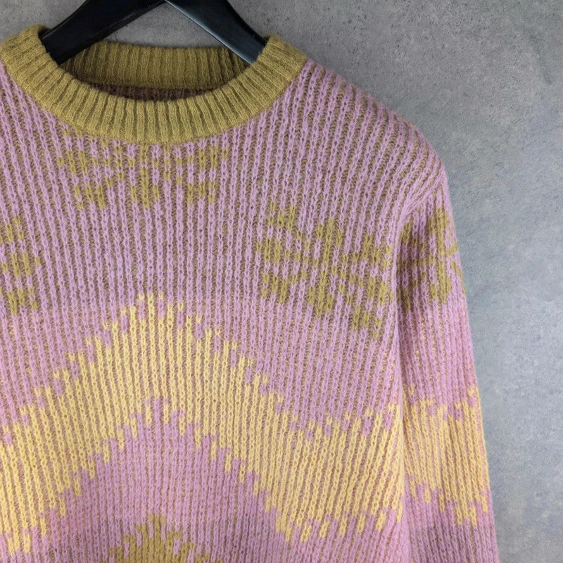 Hand Knitted Jumper Womens 2XL XXL Lilac Pullover