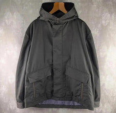 Joseph Coat Mens Large Black Hooded Full Zip Waterproof
