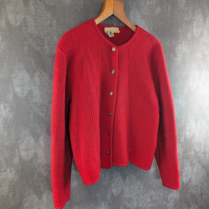 Gleneagles Vintage Wool Cardigan Womens Size 14 Red