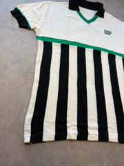 Vintage 1970s Cycling Jersey Men’s Large White Green Number 5 Retro Italian