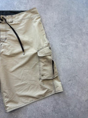 Quiksilver Board Shorts Men’s XL Beige Surf Swim Cargo Beach Shorts