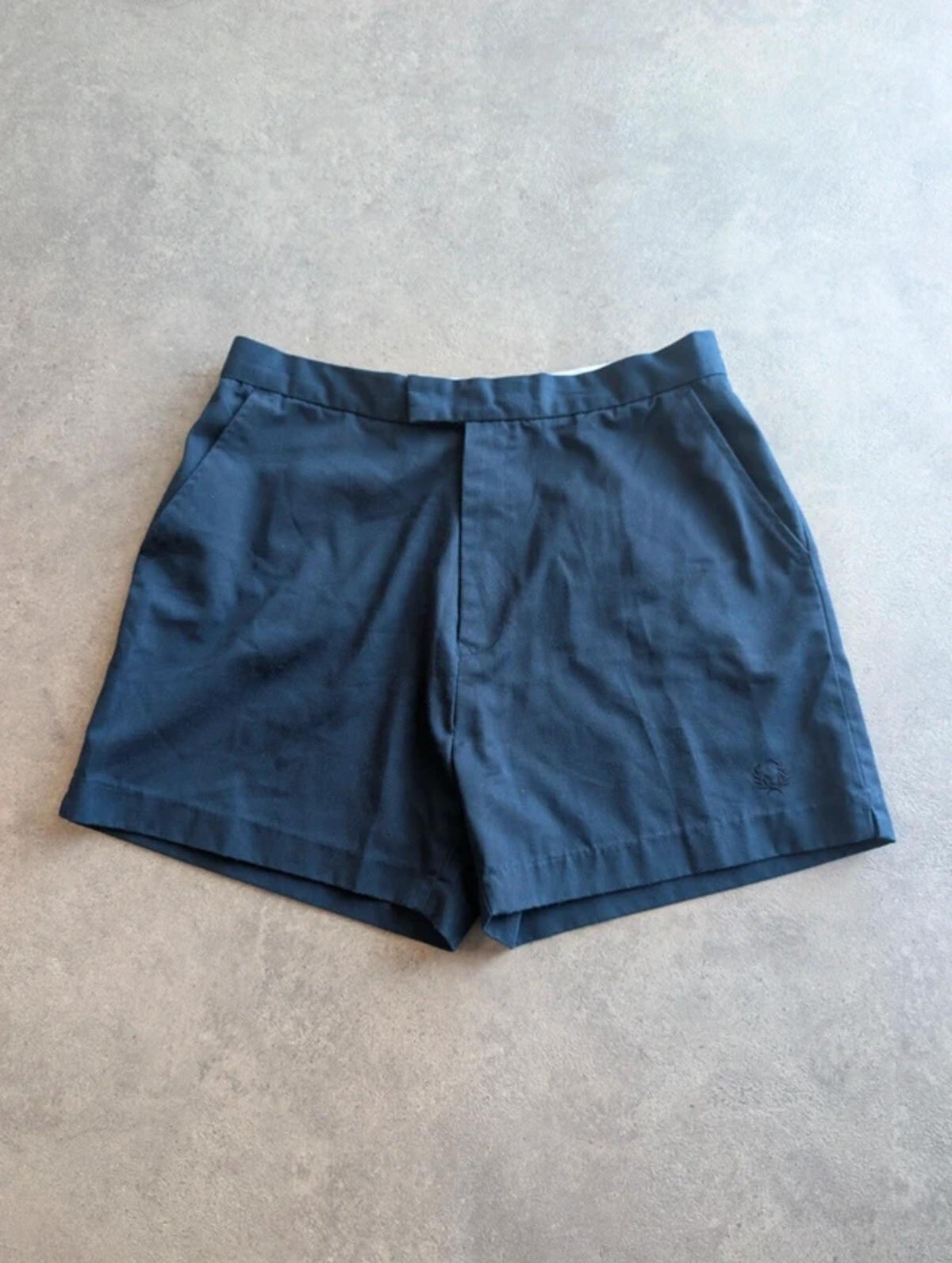 Vintage 1990s Fred Perry Chino Shorts Men’s 30 Navy Casual Cotton Classic