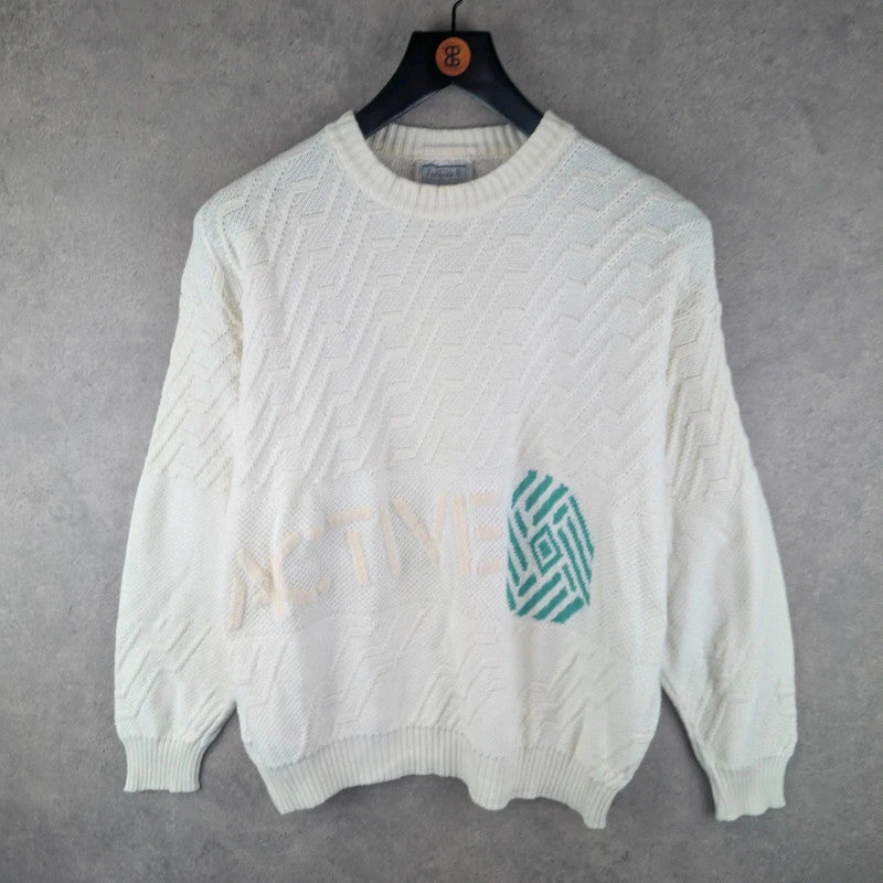 Jacques Jumper Mens Medium M Knitted Vintage 80s Pullover