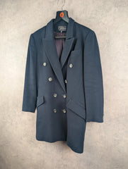 Portfolio Overcoat Womens M Medium Navy Cashmere Wool Vintage