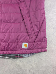 Carhartt Jacket Womens Large L Gilet Reversible Checked Workwear Gardening