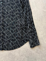 Armani Jeans Women’s 14 Black Patterned Blouse Shirt Designer Smart Casual