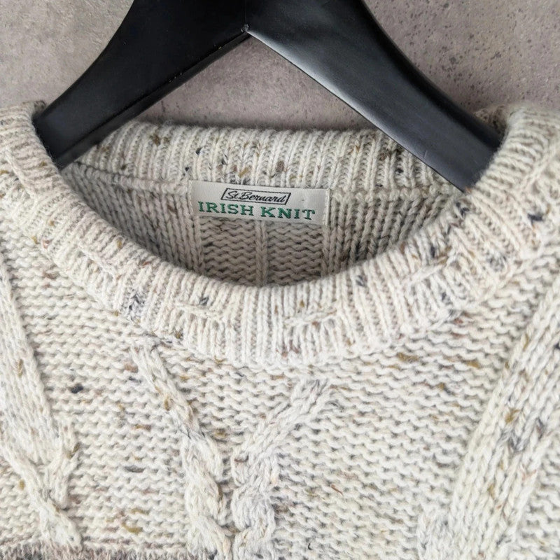 St, Bernard Jumper Mens Large L Knitted Vintage Retro Geometric