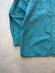 Vintage 1990s Button Up Shirt Men’s Large Green Long Sleeve Casual Workwear