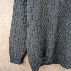 Finnegan Jumper Mens L Large Grey Knitted Vintage Pullover