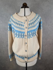 Dale of Norway Fair Isle Knitted Cardigan Womens Medium Pure New Wool