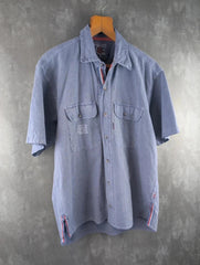 Deal UK Shirt Mens Medium M Lilac Vintage Short Sleeve