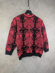 Vintage Knitted Jumper Womens Extra Large XL Red/Black