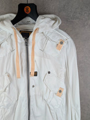 G-Star Jacket Womens Small S White Hooded Full Zip Gorpcore
