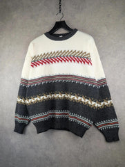 Vintage Knitted Jumper Mens XL Extra Large Wool Comfort Cottage Retro