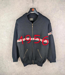 Cethiver Jumper Mens L Large Black Knitted Embroidered Vintage 1980s