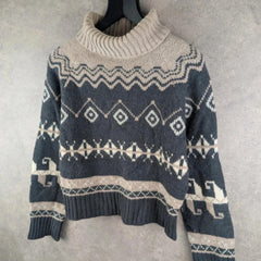 United Colors of Benneton Jumper Womens M Medium Knitted Wool Turtle Neck