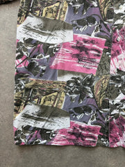 Vintage 1990s Hawaiian Shirt Men’s XL Pink Floral Short Sleeve Cotton Festival