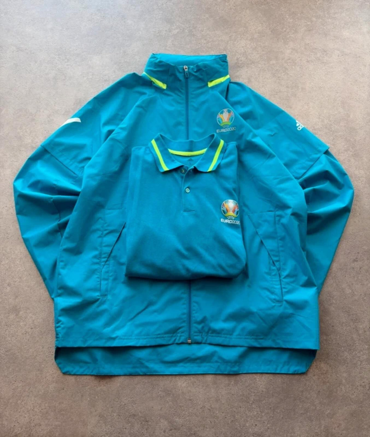 Adidas UEFA Euro 2020 Volunteer Coat & Polo Shirt Men’s Large Blue Official