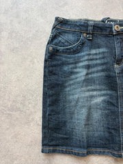 Y2K Denim Mini Skirt Womens 12 Blue Country Western Festival