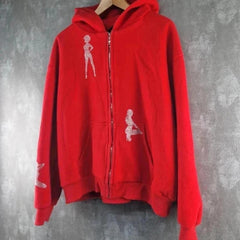 Unrealistic Ideas Jumper Mens M Medium Red Hoodie Full Zip
