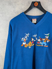Disney Jumper Womens Extra Large XL Blue Vintage 90s Pullover Embroidered