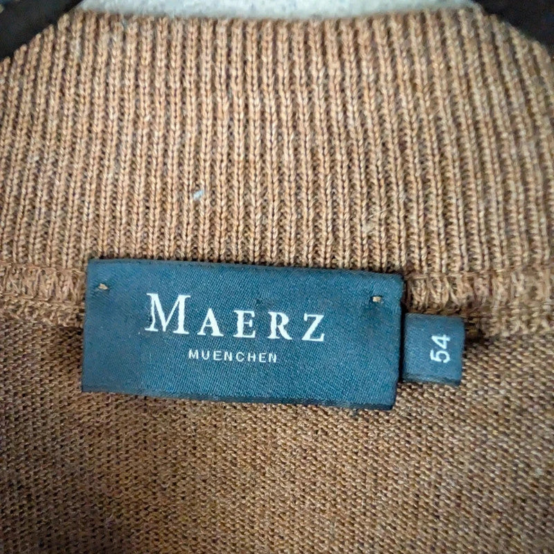 Maerz Jumper Mens Large L Brown Knitted Merino Wool