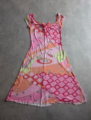 Sonia Fortuna Y2K Dress Women’s Medium Pink Boho Festival Psychedelic