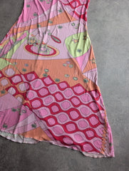 Sonia Fortuna Y2K Dress Women’s Medium Pink Boho Festival Psychedelic