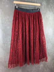 Alice + Olivia Skirt Womens Extra Small XS Red Pleated