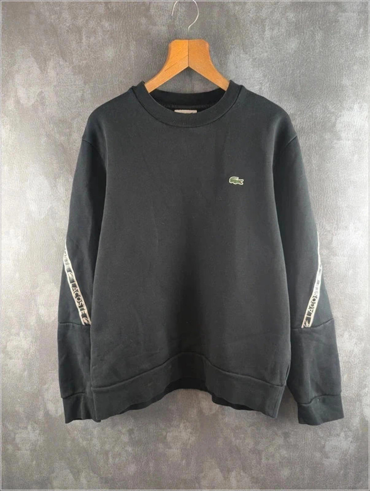 Lacoste Jumper Mens Large L Black Pullover