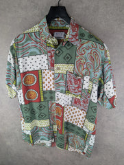 Trend Shirt Mens M Medium Linen Vintage Bohemian Festival