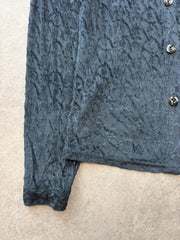 Y2K Blouse Women’s Medium Black Textured Long Sleeve Shirt Sparkly