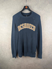 DC Jumper Mens M Medium Blue Knitted Pullover Skater Pullover