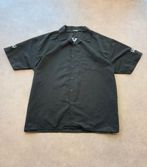Y2K Shirt Men’s 2XL Black Tribal Button Up Streetwear Short Sleeve