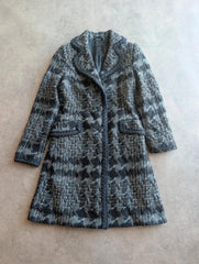 Sisley Y2K Overcoat Women's Small Grey Wool Blend Long Coat