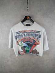 Hand Altered Cropped T-Shirt Womens Large L MLB Vintage Single Stitch T-Shirt