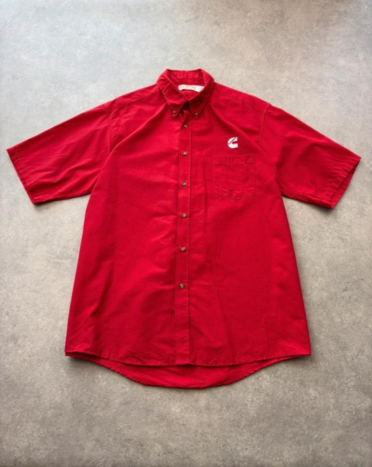 Vintage Shirt Men’s XL American Utility WorkwearRed Button Up Short Sleeve