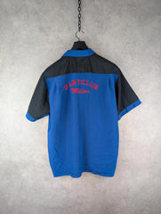 Bulls Dark Shirt Large Extra Large XL Blue Black Short Sleeve Embroidered